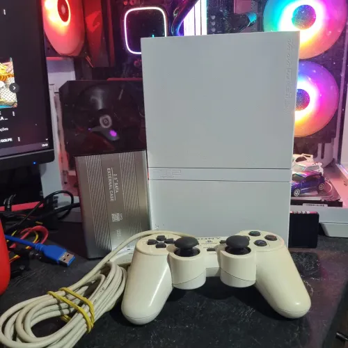 Ps2 ceramic White controle original 