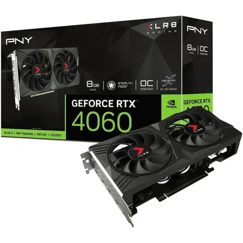 Placa De Vídeo RTX 4060 8GB GDDR6 128 Bits Xlr8 Dual Fan Verto PNY