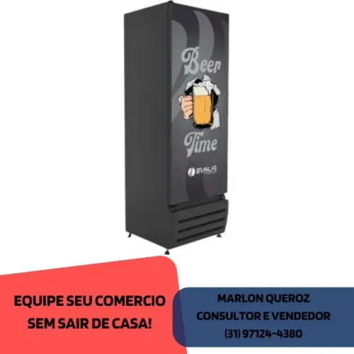 Cervejeira Braslar 470L Porta Cega Adesivada Preta 220v