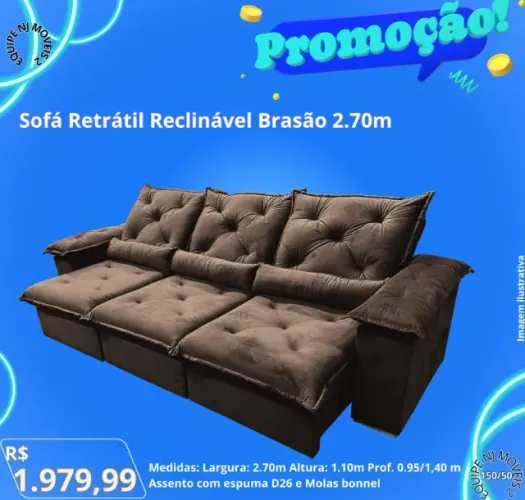 Sofá Retrátil Brasão 2,70
