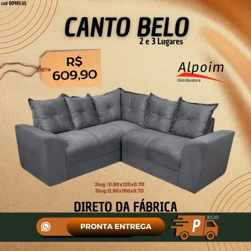 Sofá Canto Belo 2 e 3 Lugares - Direto da Fábrica