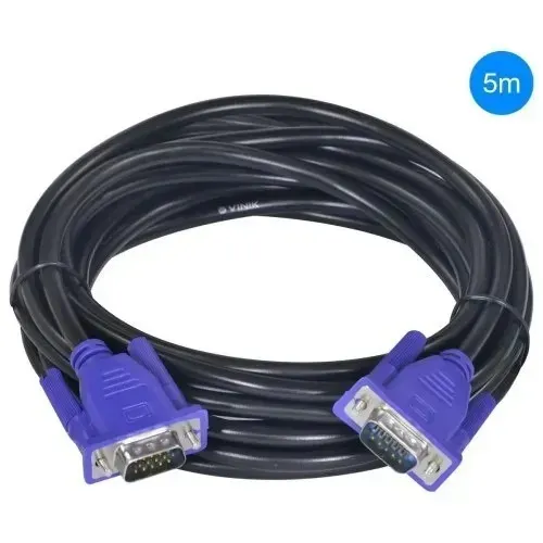 Cabo Vga 5 Metros Blindado Projetor Tv Lcd Monitor Pc Db15