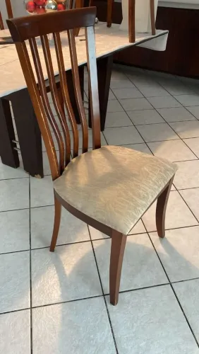 Mesa de Vidro de Jantar com 6 cadeiras