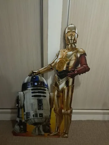 Placa de mdf decorativa do R2D2 e C3PO 