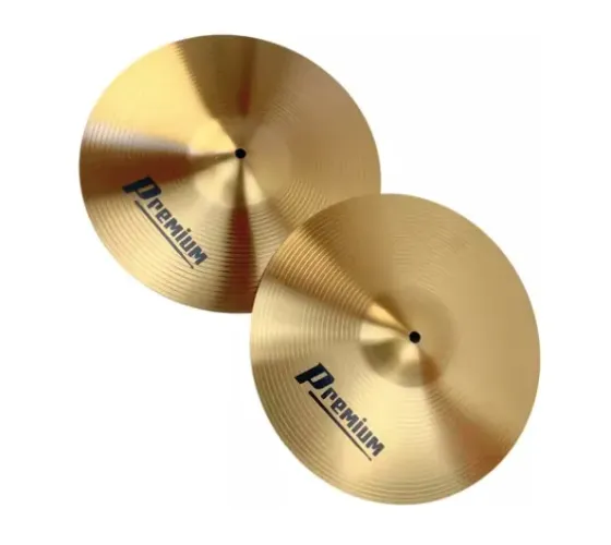 Chimbal Hi Hat 14 Premium Par De Pratos Brass Para Bateria