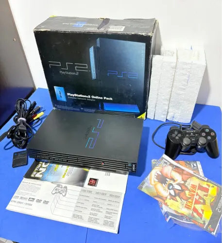 Console Playstation 2 FAT com modem ps2