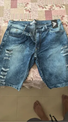 Bermuda Jeans Desfiado Masculino