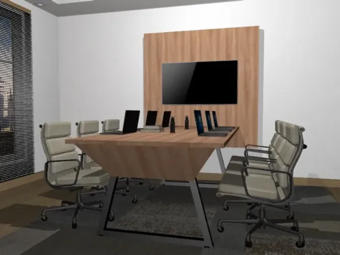 Mesa de Reunião Steep Black. Com Torres De Tomadas. L270cm x P100cm x A74cm. 