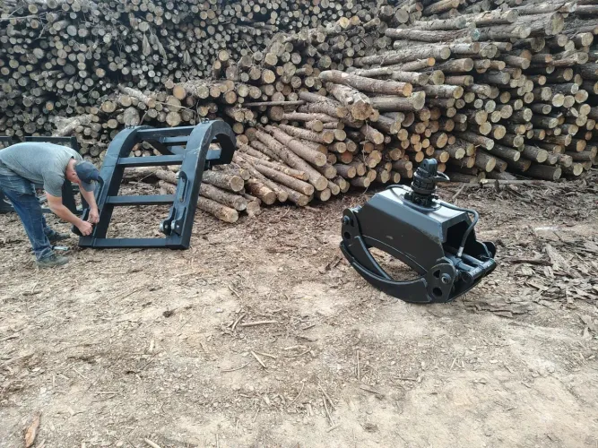 Grua Florestal para pa carregadeira 