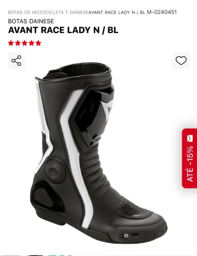 Botas Dainese Feminina Avant Race Lady N/BL