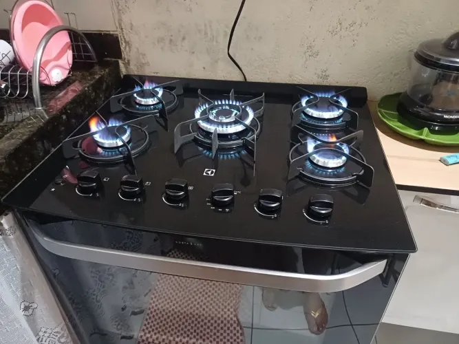 Fogão mesa de vidro 5 bocas
