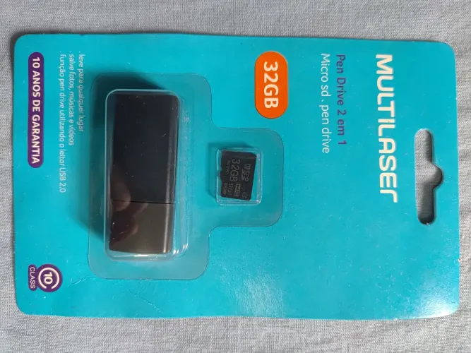 CARTÃO DE MEMÓRIA 32GB COM LEITOR MULTILASER