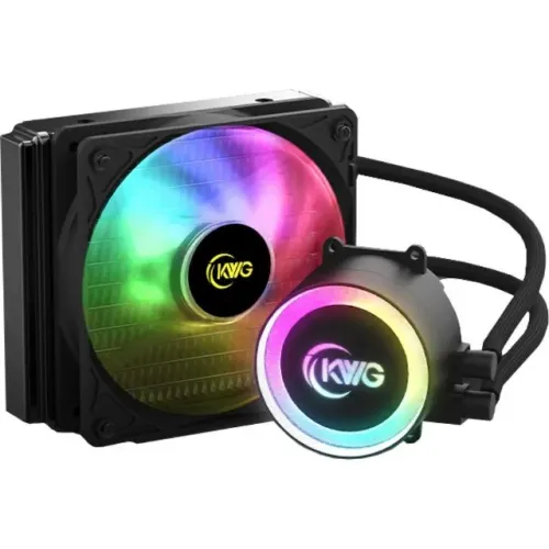 Water Cooler KWG Crater E1 120mm Led RGB c/ Controladora e Controle - WZetta