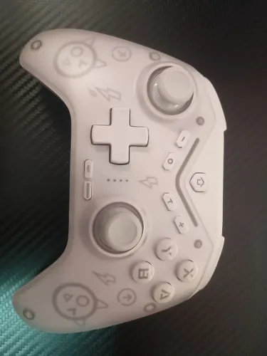 Controle gamer sem fio para PC, Android e NS, RGB, Hall Efect, Bluetooth, branco.