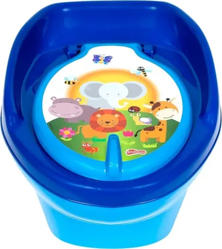 Troninho Penico Infantil Bichinhos Styll Baby Cor Azul