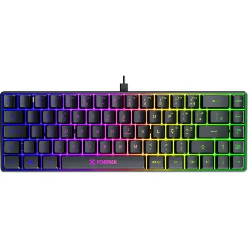Teclado Semi Mecânico 65% Fortrek Fearless 65 Compact Rainbow - WZetta