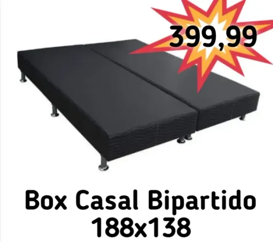 Box Casal Bipartido 188x138 - Conforto Garantido! - entrega gratis