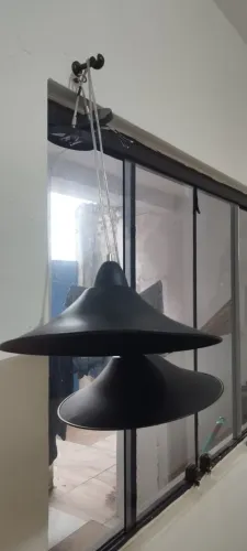 Lustre Pendente Modelo Prato - Preto Fosco