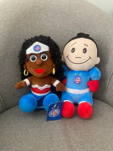 Casal de pelúcia oficial do time do Bahia
