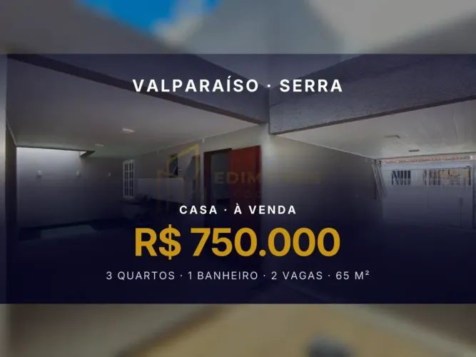 Casa charmosa em Valparaíso, Serra/ES - Pronta para receber sua família!