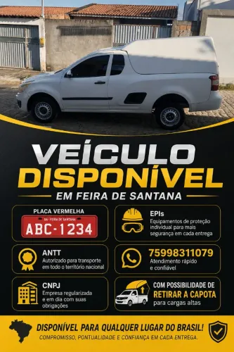 DISPONÍVEL PARA ENTREGAS, VIAGENS E COLETAS