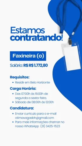 VAGA FAXINEIRO(A)