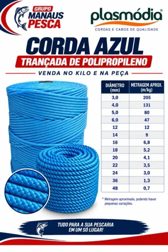 CORDA PLASMÓDIA - DIVERSAS ESPESSURAS