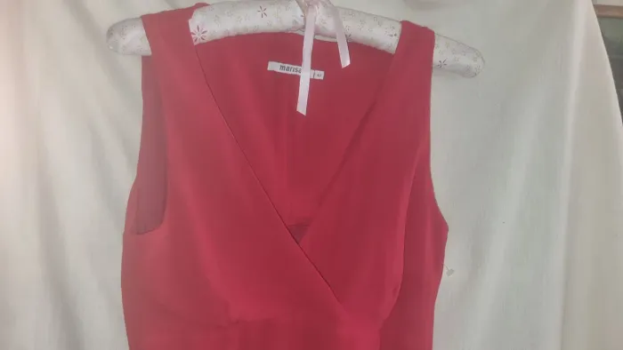 Vestido vermelho de crepe 42