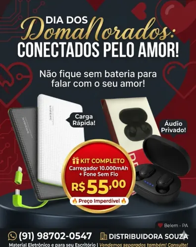 CARREGADOR PORTÁTIL MAIS FONE DE OUVIDO