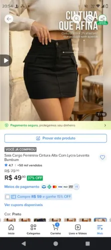 vendo uma saia preta