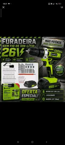 Furadeira multifuncional com duas baterias de lítio de longa duração, carregador+maleta