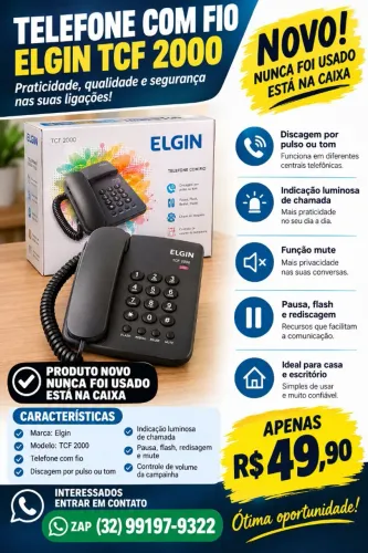 Telefone Fixo Elgin TCF 2000
