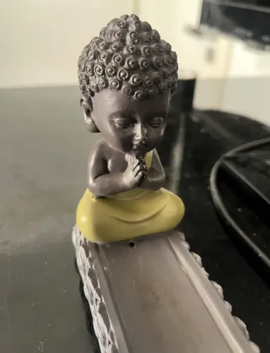 incensário de ceramica suporte para incenso buddha