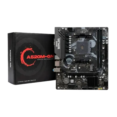 Placa Mãe Gamer Ninja A520M, Chipset A520, AMD AM4, M-ATX, DDR4