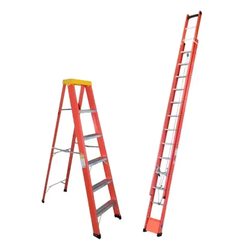 Kit 2 Escadas Profissional de Fibra W. Bertolo para Eletricista Extensível 7,2m + Tesoura