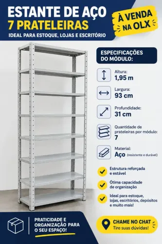 10 Estantes de Aço usadas em excelente estado