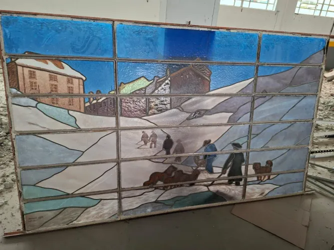 Vitral Antigo Casa Conrado São Paulo - Assinado (2,00m X 1,20m)