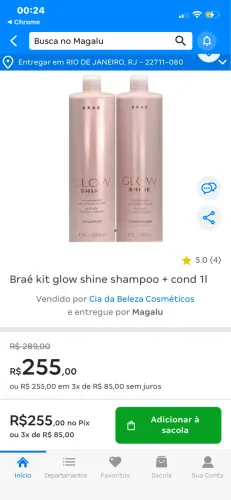 Kit shampoo e condicionador de 1l braé