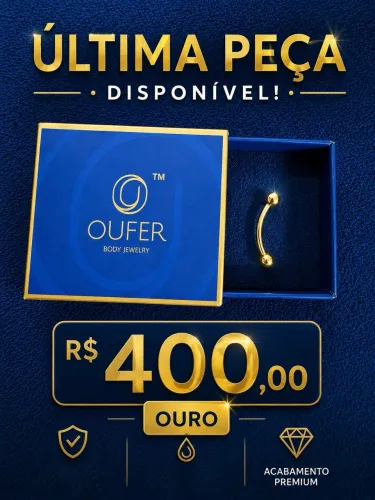 Piercing umbigo ouro