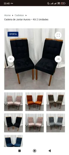 Cadeira de Jantar Aurora - Kit 2 Unidades para mesa