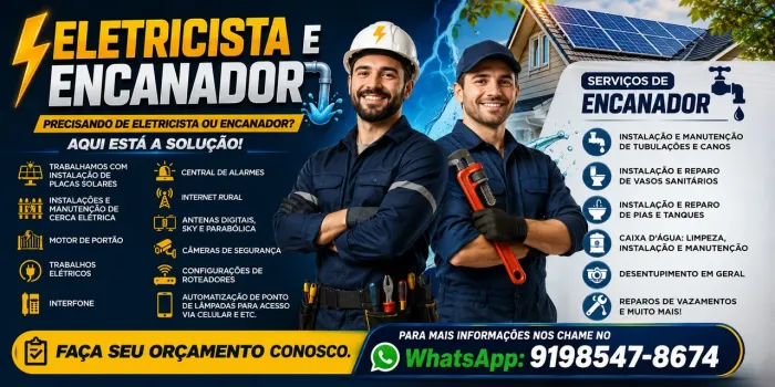 Eletricista e encanador disponível