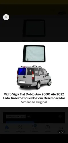 Vidro traseiro vigia maior Doblo thermico