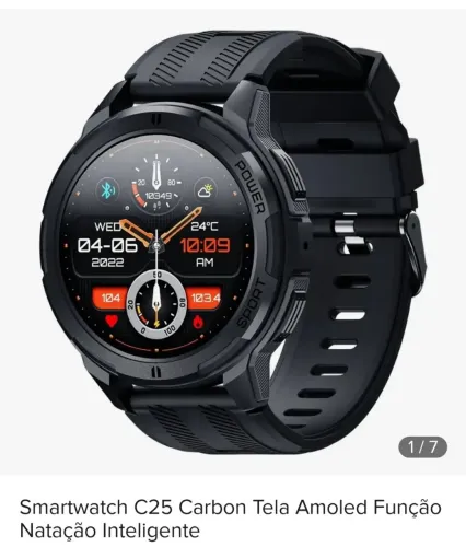 Relógio digital smartwatch carbon