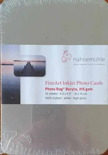 Hahnemuhle Fineart Photo Rag Baryta A6 10x15 Cards 30 Fls