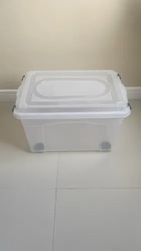 Caixa Organizadora Plástico Transparente 72L 40x44,5x65 cm Top Stock Sanremo