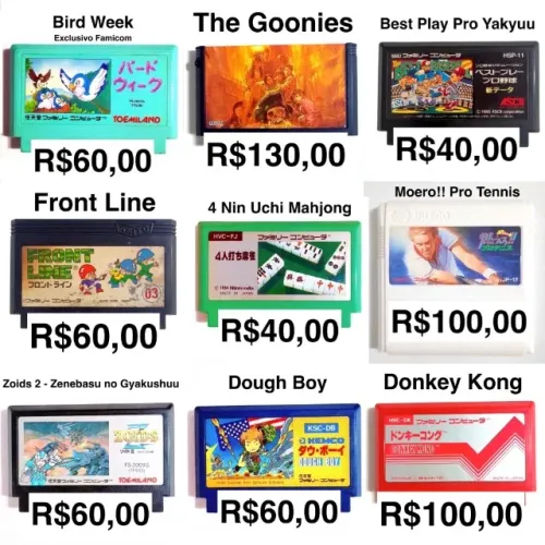 Jogos Famicom/NES/Famiclones 60 Pinos - Originais - Testados E Higienizados - Funcionando