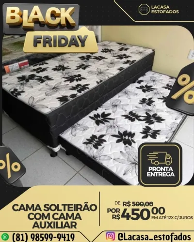 Cama solteirão com cama auxiliar (Bicama) nova lacrada 