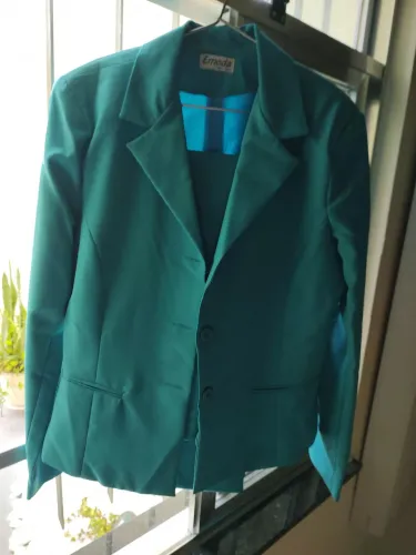Terninho feminino, azul ? semi-novo n? 42. O blayzer todo forrado. Muito lindo.