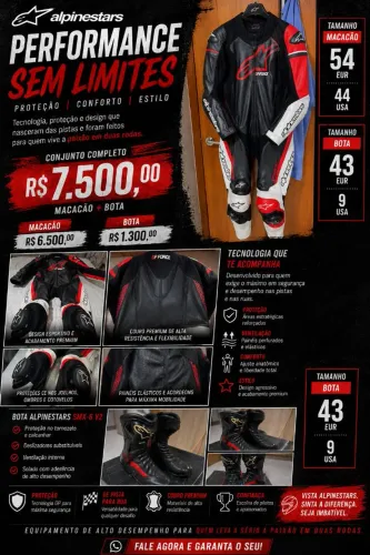 Macacão Alpinestars GP Force + Bota SMX-6 V2