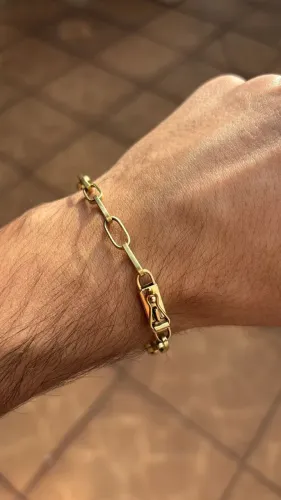 Pulseira de Ouro Baguete 18k 5.54g Certificado e Garantia Nova Relojoaria Champion